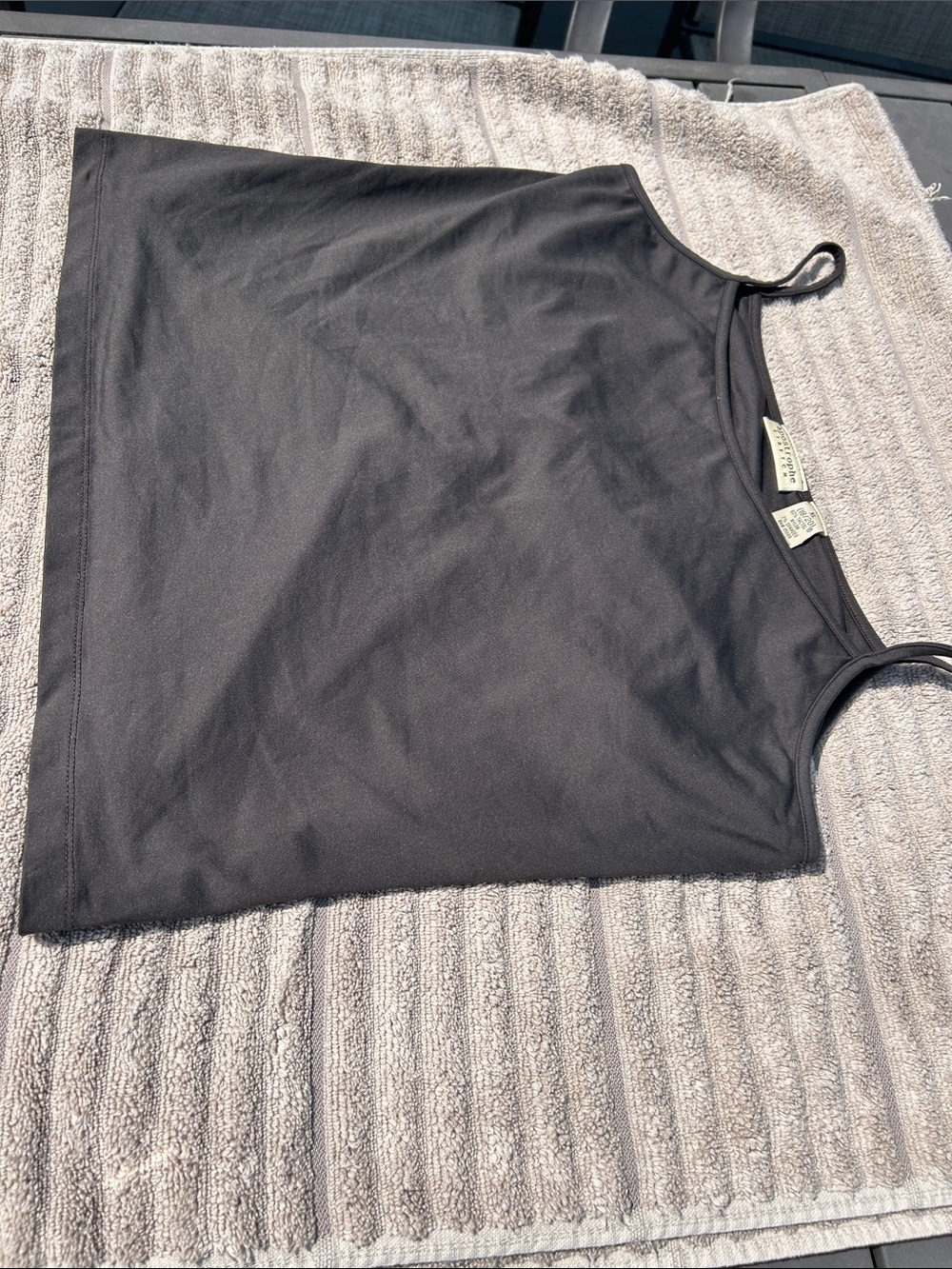 Ladies Size XL 18/20 Apostrophe Stretch Rich Brown Slim Spaghetti-Strap Tank - Picture 2 of 7